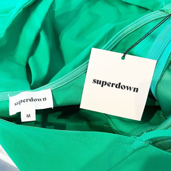 Superdown Molly One Shoulder Mini Dress Green Medium - Picture 4 of 9